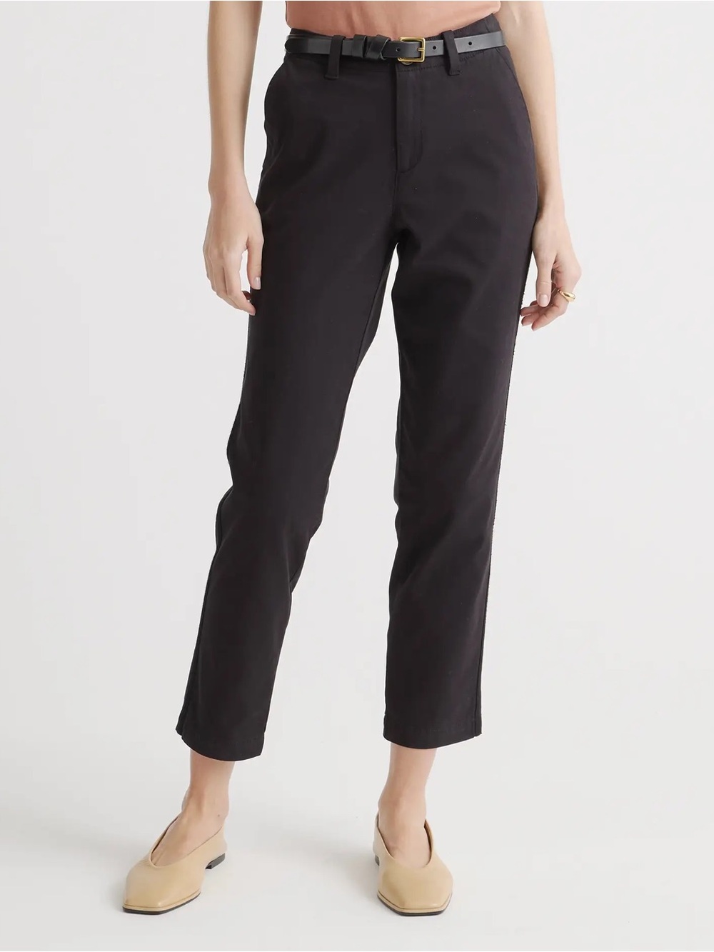 NEW Quince Womens Size 6 Black Stretch Cotton Twill Girlfriend Chino Pants